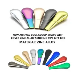 Smoking Pipes Rainbow Cigarette Tobacco Metal Magne Zinc Alloy Hand Spoon Magnetic Diameter Pipe 8 Colors Fy3657 1128 Drop Delivery Dhmpu