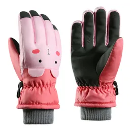 Ski Gloves Sarung tangan salju anak laki laki perempuan sarung olahraga lucu termal tahan angin kartun jari penuh untuk dan 230905