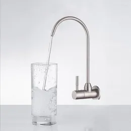 Kitchen Faucets Wall Faucet For Water Filter Ceramic Core Drinking 304 Stainless Steel Purifier Tap