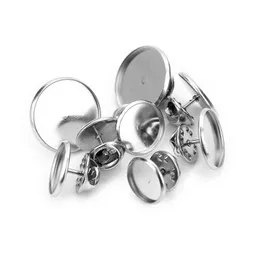 Outros Sauvoo Base de broche de aço inoxidável 12mm 14mm 16mm 18mm 20mm Borboleta Tie Tack Pin Bandeja DIY Jóias Resultados Gota Entrega OTD5Z