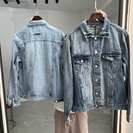 Erkek Ceketler Amerikan Vintage Denim Ceket Klasik Moda Yüksek Kaliteli Yıkama Eski Erkekler Kadınlar Tek Göğüslü Ceket Katlar 230906