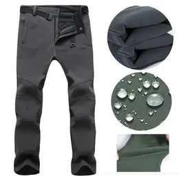 Herrenhose Winter Soft Shell Wandern Casual Fleece Warm Wasserdicht Outdoor Reisen Camping Winddicht Skihose 5XL 230906