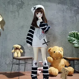 Docktillbehör Baru 1 4 BJD Pakaian Boneka Mode Setelan Dengan Pola Tulang Cocok 45cm DIY Mainan Aksesori Berdandan Untuk Hadiah Anak Perempuan 230905