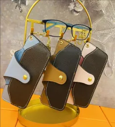 Chaveiro designer de luxo óculos de sol caso marca l carta flor unisex moda sunglass caixa embalagem couro do plutônio v óculos saco eyewea5673786