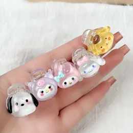 Cute Cartoon Rabbit Big Ear Dog Mini Small Hairpins Accessories Acrylic Hollow Out Lovely Crab Kuromi Hair Claw Clips For Girls Headdress 2607