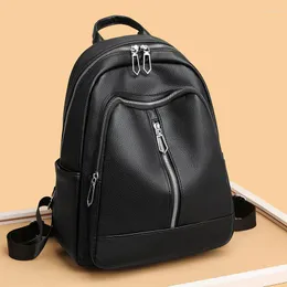 Schultaschen Hohe Qualität Leder Rucksack Designer Rucksack Frauen Große Kapazität Reise Mode Elegant Rucksack Mochila