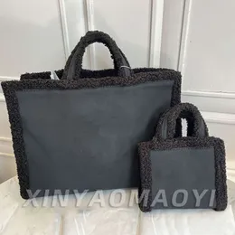 Die Einkaufstasche, berühmte Designer-Umhängetaschen für Damen, tolle Geldbörse, großes Fassungsvermögen, Shopper, einfarbig, lässig, quadratisch, Geldbörsen, Tasche aus Lammwolle, Herbst und Winter