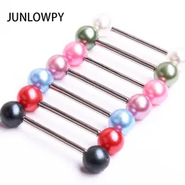 Labret Lip Piercing Jewelry Tongue bar body jewelry mix 7 color 100pcs uv acrylic pearl PVD tongue ring barbell Nipple 230906
