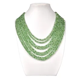 Zestawy biżuterii ślubnej fasetowane zielone wielowarstwowe szklane kryształ 4,6*5,8 mm robienie ręcznie robionego naszyjnika biżuterii17-25 cali kolczyki dla szlachetnych kobiet prezent H212 230906