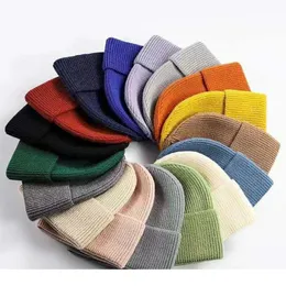 Wide Brim Hats Bucket VISROVER 12 colors solid color acrylic beanies winter hat for woman matched Autumn Warm skullies wholesale 230907