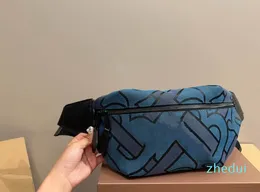 Bolsa de cintura masculina e feminina, bolsa de cintura organizadora de bolso camuflada azul de marca de luxo bolsa de ombro fashion