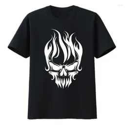 Herr t skjortor mycket cool flamma skalle bomull t-shirt t-shirt topp y2k man män kläds camisa grafik tshirts humor kpop lös zevity