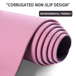 Yoga Mats Two Color TPE Mat for Beginners Ecological Fitness and Gymnastics Nonslip Environmental 230907