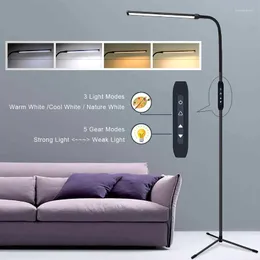 Lâmpadas de chão Controle Remoto Dimmable Standing Light LED Lâmpada 12W Flexível Gooseneck Toque Escurecimento para Estudo Leitura Sala de estar