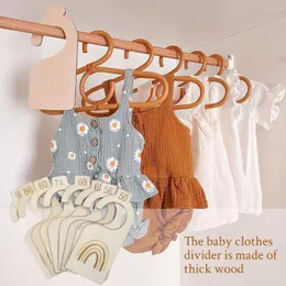 Ubrania magazynowe 7/8 kawałki Baby Closet Podziałów Śliczne styl organizator drewnianego separatora Separatora Wieszarnia