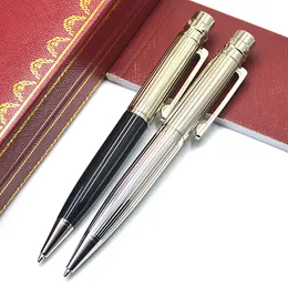 Luxury Santos Series CA Metal Ballpoint Pen Silver Black Golden Stationery Office Schoo Supplies Writing Smooth Ball Penns As Gift