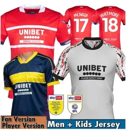 2023 2024 Middlesbrough Soccer Jerseys Home 23 24 Tavernier Payero Howson McNair Bola Birmingham Football Shirt Uniforms Men and Kids Kit