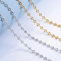 Catene da 5 mm in acciaio inossidabile con ciondolo a catena carino, collana, colore oro e argento per le donne, gioielli di moda, regalo di compleanno