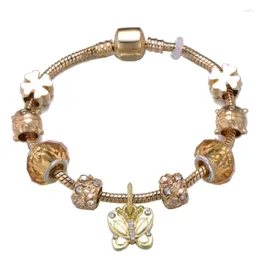 Charm Armbänder Vintage Schmetterling Charms für Frauen DIY Kristall Perlen Mode Pulsera Schmuck Tropfen