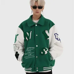 Men's Jackets American letter flocking embroidered Jackets Coats men Y2K street retro trend baseball uniform Jackets couple casual wild Jacket 230906