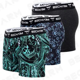 Cuecas 3pcslot calcinha masculina homem pacote shorts boxers homens briefs conjunto impressão boxershorts tamanho grande preto verde azul 230906