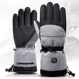 Перчатки с пятью пальцами Зимняя грелка для рук Термальные водонепроницаемые противоскользящие перчатки с подогревом Аккумуляторная батарея 5000 мАч Электрические перчатки для мужчин и женщин для катания на лыжах 230906