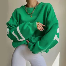 Men's Hoodies Sweatshirts Puloru Atasan Pullover Kebesaran untuk Wanita Musim Gugur Dingin Kasual Streetwear Kaus Lengan Panjang Print Huruf Longgar 230907