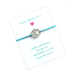 매력 팔찌 10pcs/lot wish card bracelet 스틸 스틸 러브 독으로 여자 여자를위한 조정 가능한 우정 코드