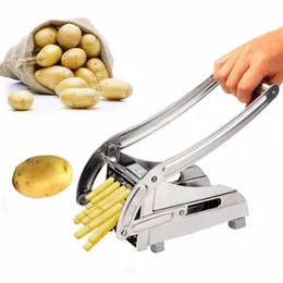 Fruit Vegetable Tools 2 Blades Stainless Steel French Fry Potato Cutter Slicer Chipper For Cucumber Vegetables Carrot Kitchen Cooking Tools 230906