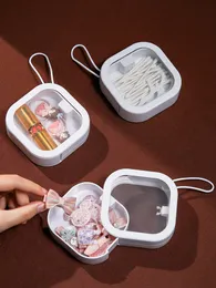 Storage Boxes Bins Mini Portable Box Carryon Clear Flip Jewelry Small Cell Phone Cord Pill Paper Clips Case 230907