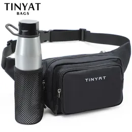 أكياس الخصر Tinyat Men's Based Bush Bottle Phone Male Belt Belt Pouch Travell