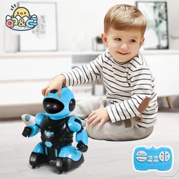 ElectricRC Animals RC Smart Robotプログラミング赤外線インテリジェントリモートコントロールマシンおもちゃの子供用ギフト3〜7歳の男の子Xmas 230906