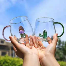 Wine Glasses Coffee Milk Tea Glass Water Cup Cartoon Creative Cute Animal 3D Relief Beer Mug Red Champagne Kids