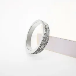 4mm 5mm 6mm acciaio al titanio argento anello d'amore uomini e donne gioielli in oro rosa per gli amanti coppia anelli regalo Con scatola Anniversario di matrimonio