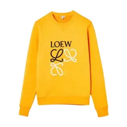 Lowe okrągłe designerskie bluzę oryginalną wysokiej jakości nowy haftowany sweter na szyję dla mężczyzn i kobiet luźne wszechstronne para top z długim rękawem