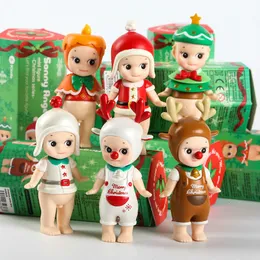 Kör kutu 6 adet Sonny Angel Mini Figür Set Noel Serisi Kewpie Bebek Bebekler Sevimli Oyuncaklar Çocuklar İçin Orijinal Kutular Hediye 230906