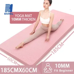 Yoga Mats 10MM Thick NBR Nonslip Mat Highdensity Sports Fitness Home Pilates and Gymnastics Exercise 230907