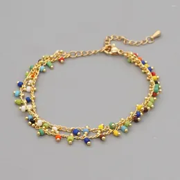 Charm Bracelets YASTYT Colorful Bead Bracelet For Women Girl Trendy Jewelry Boho Stainless Steel Chain Pulsera Wholesale