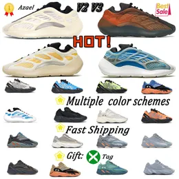 Solid Grey Running Shoes 700s HI Red Static V2 V3 Dark Glow Alvah Azael Mauve Copper Fade Womens Mens Trainers Vanta Magnet YeezsSports Storlek 36-45