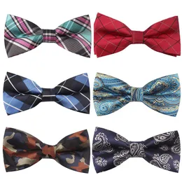 Jacquard Polyester Bow Knot Hombre Woven 형식 의류 와인 Red Independence Day Butterfly Bowtie 패션 액세서리 선물