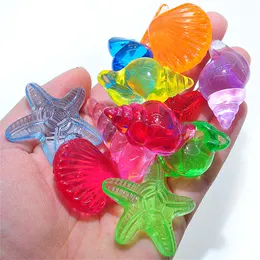 Decorative Objects Figurines Bulk Lot Acrylic Crystal Animal and Conch Shape Kids Toys Amusement Park Colorful Stone Game Pieces for Board Games Accessories 230906