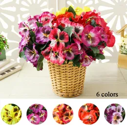 Flores decorativas amor-perfeito flor falsa artificial 10 cabeças buquê decoração ao ar livre casa casamento