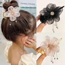 Haarschmuck Wecute Koreanische Mädchen Clips Chiffon Blume Klaue Clip Pferdeschwanz Haarklammern Brötchen Frisur Kopfbedeckung Kinder Geschenk