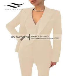 Womens Two Piece Pants Formal Business Women Suit Set Office Work 3 Pieces Notch Lapel Single Breasted Vest Lady Suits Wedding Tuxedos Party 230202 3308M