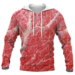 Hoodies masculinos cinco flores carne homens 3D impressão tendência comida haruku hip hop moletom mulheres streetwear tops a945