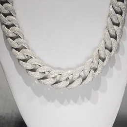 Kibo Hip Hop Schmuck 20 mm breite kubanische Gliederkette aus Gra-Moissanit-Diamant aus Silber für Herren-Miami-Halskette Mjtug