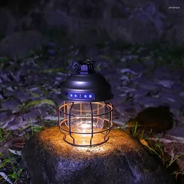 Przenośne latarnie miękkie/ciepłe/natury 3 metalowa lampa w 1 namiot zewnętrzny vintage światło wiszące do ładowania latarni kemping