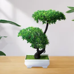 Flores decorativas plantas artificiais bonsai vaso de árvore auspicioso planta falsa ornamentos em vaso para decoração de mesa de casa el decoração de jardim