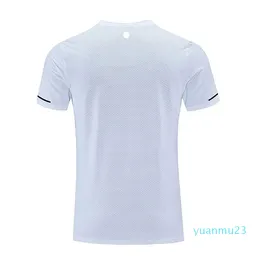 Lu Lu R661 Mn Yoga outfit Gym T Shirt Exrcis Fitns War Sportwar Trainning Basktball Quick Dry IC Silk Shirts Outdoor Tops Short Slv Elastic