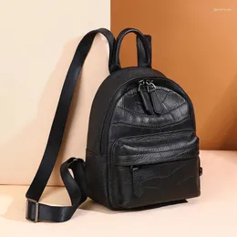 Okul Çantaları 2023 Moda Orijinal Deri Büyük Kapasite Seyahat Backpack Schoolbag Bilgisayar Çantası Kadınlar